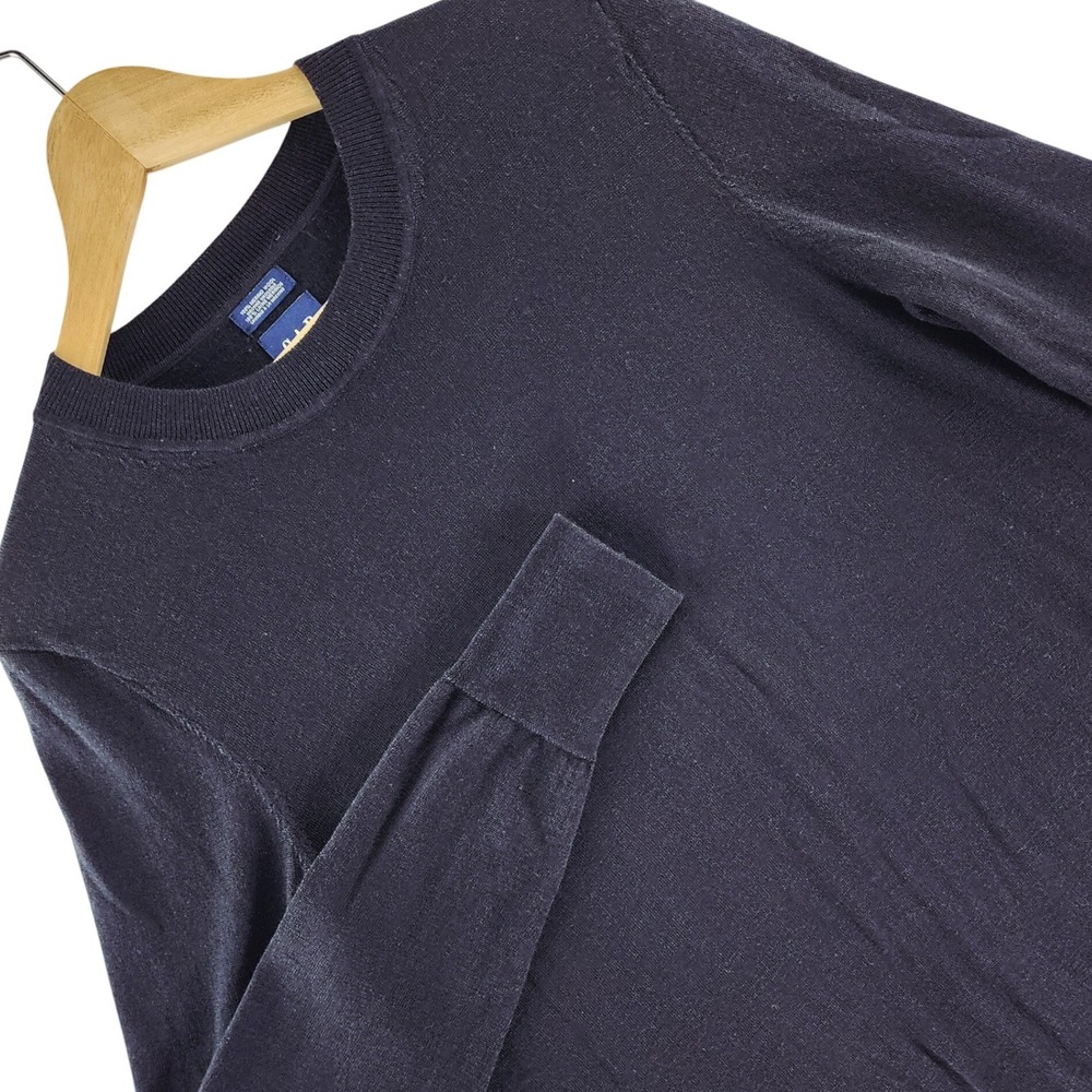 Gap Sweater Women LG Tall Black Crewneck 100% Merino Wool Machine Washable